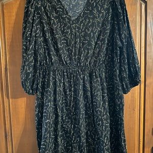 Elegant Black Floral Dress